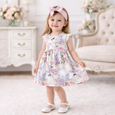TESA BABE DREAM BLOSSOM FLUTTER SLEEVE DRESS