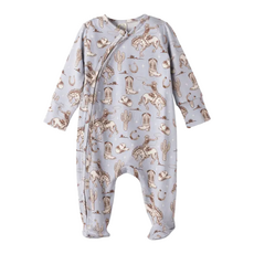 TESA BABE WILD WRANGLER LS FOOTED ZIPPER ROMPER