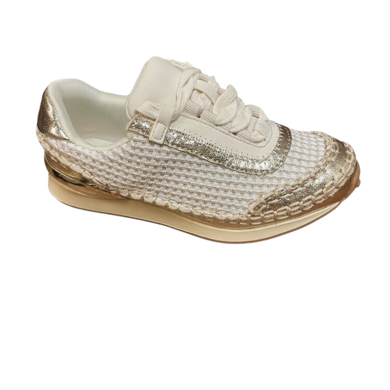 MIA KARIN LINEN KNIT SHOE SOFT GOLD