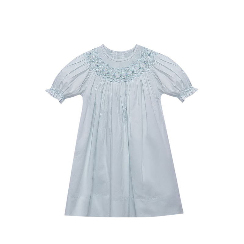 BABY SEN GEORGETTE BISHOP DRESS-AZURE AFTERNOON