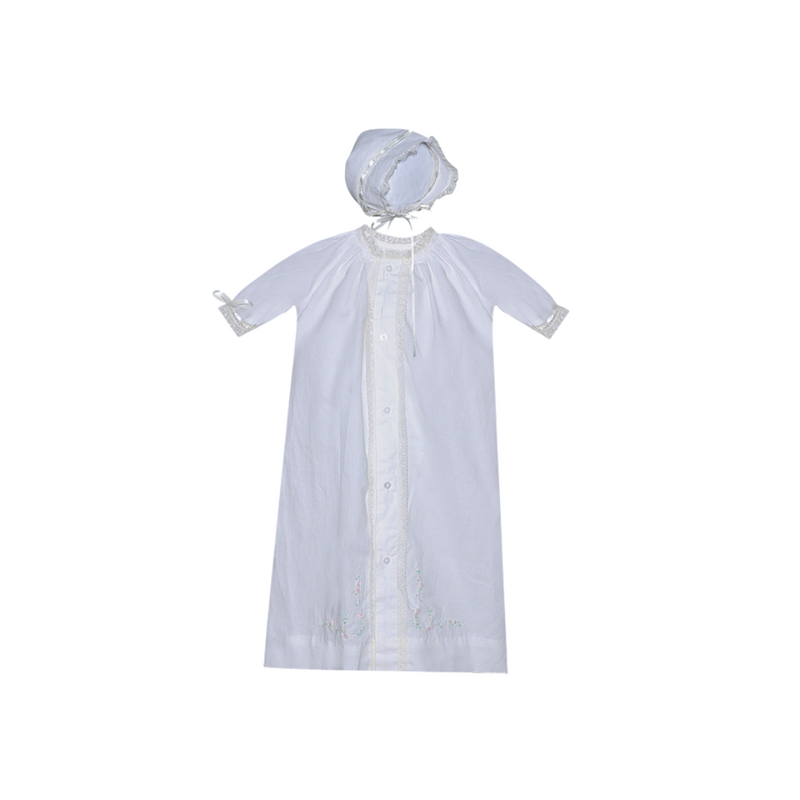 BABY SEN CARTER DAYGOWN-WHITE