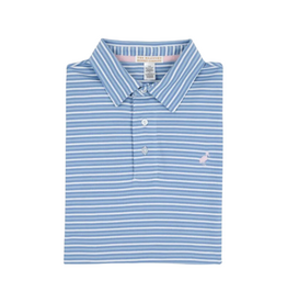 THE BEAUFORT BONNET COMPANY PRIM & PROPER POLO SS-PIMA Sumner County Stripe (Blue)Palm Beach Pk