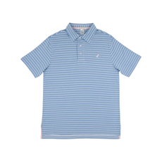 THE BEAUFORT BONNET COMPANY PRIM & PROPER POLO SS-PIMA Sumner County Stripe (Blue)Palm Beach Pk