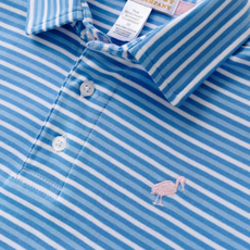 THE BEAUFORT BONNET COMPANY PRIM & PROPER POLO SS-PIMA Sumner County Stripe (Blue)Palm Beach Pk