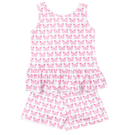 Lila + Hayes POPPY GIRL'S SHORT SET-CARTIE BUTTERFLIES
