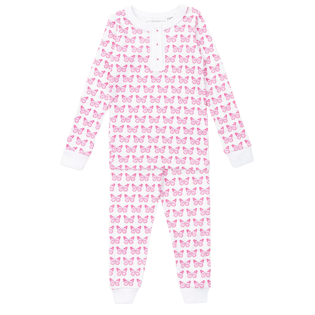Lila + Hayes ALDEN GIRL'S PAJAMA SET-CARTIE BUTTERFLIES