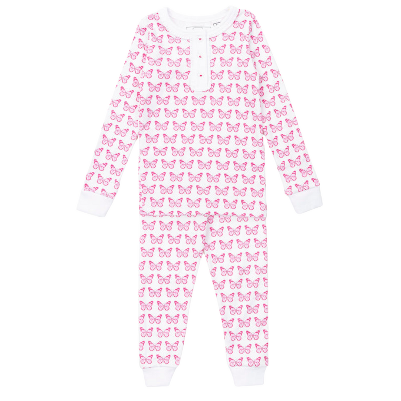 Lila + Hayes ALDEN GIRL'S PAJAMA SET-CARTIE BUTTERFLIES