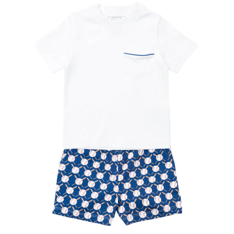 Lila + Hayes WALKER BOY'S SHORT SET-UP AT BAT BASEBALL