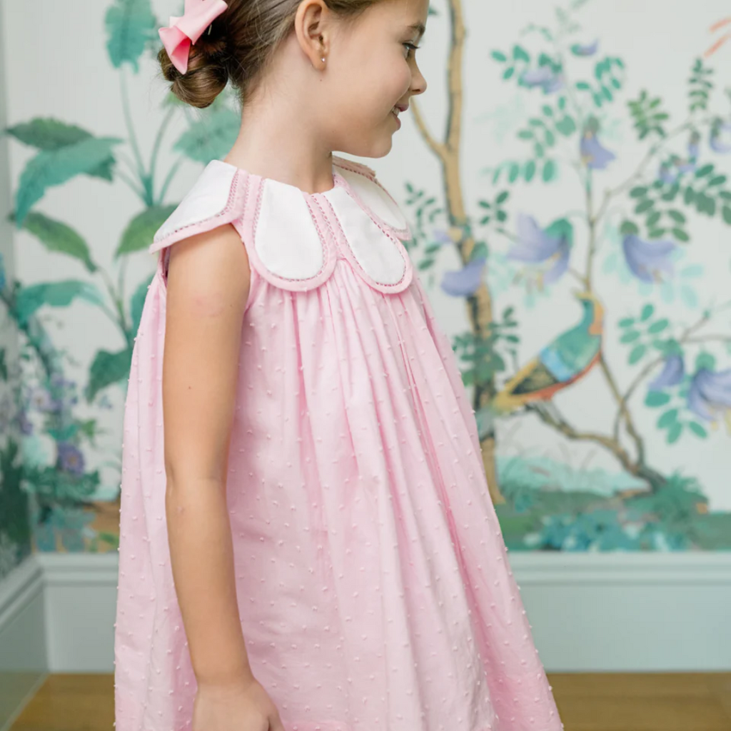 THE PROPER PEONY DOTTED-SWISS TULIP DRESS