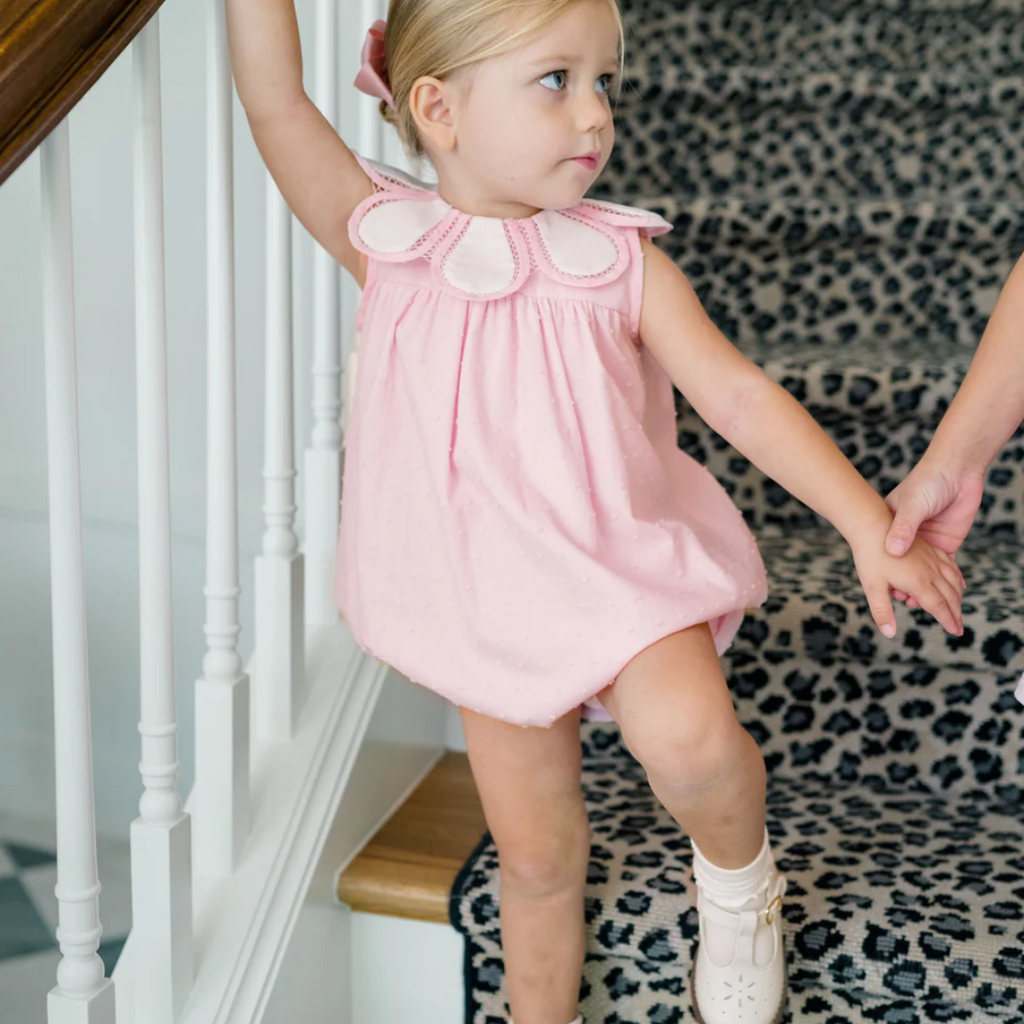 THE PROPER PEONY DOTTED-SWISS TULIP GIRL BUBBLE