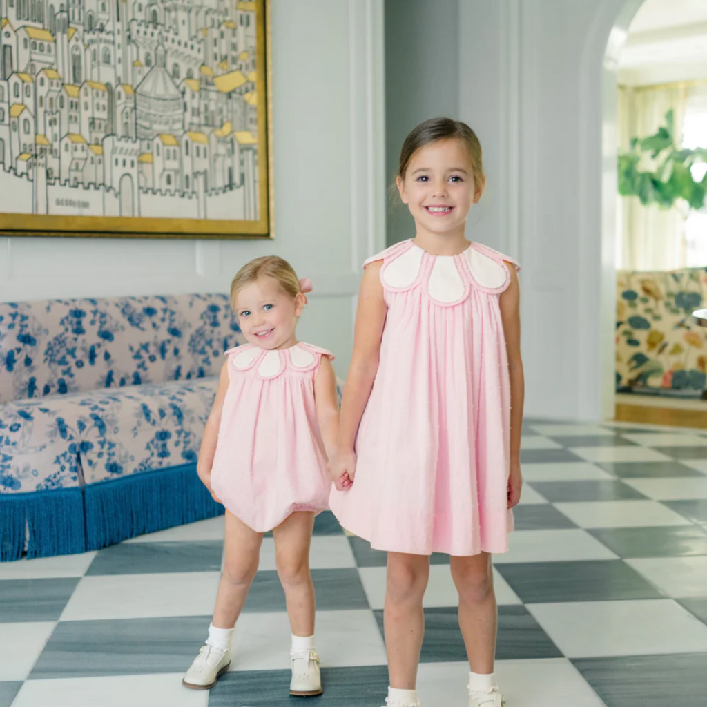 THE PROPER PEONY DOTTED-SWISS TULIP GIRL BUBBLE