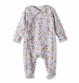 TESA BABE WILD WRANGLER LS FOOTED ZIPPER ROMPER