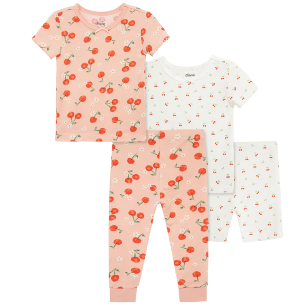 Little Me GIRL'S 4PC CHERRY PAJAMA SET