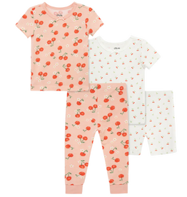 Little Me GIRL'S 4PC CHERRY PAJAMA SET