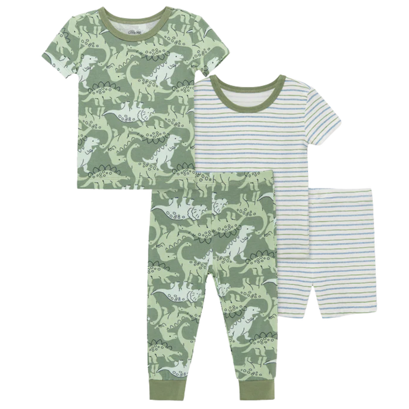 Little Me BOY'S DINO 4PC PAJAMA SET