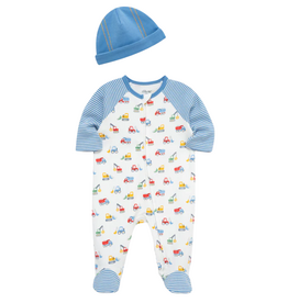Little Me TRUCKS FOOTIE W/HAT