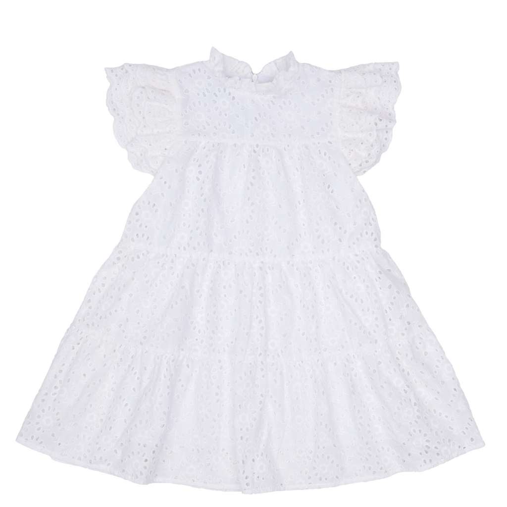 The Oaks Apparel Hallie  White Eyelet Dress