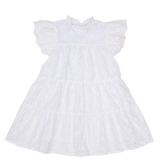 The Oaks Apparel Hallie  White Eyelet Dress