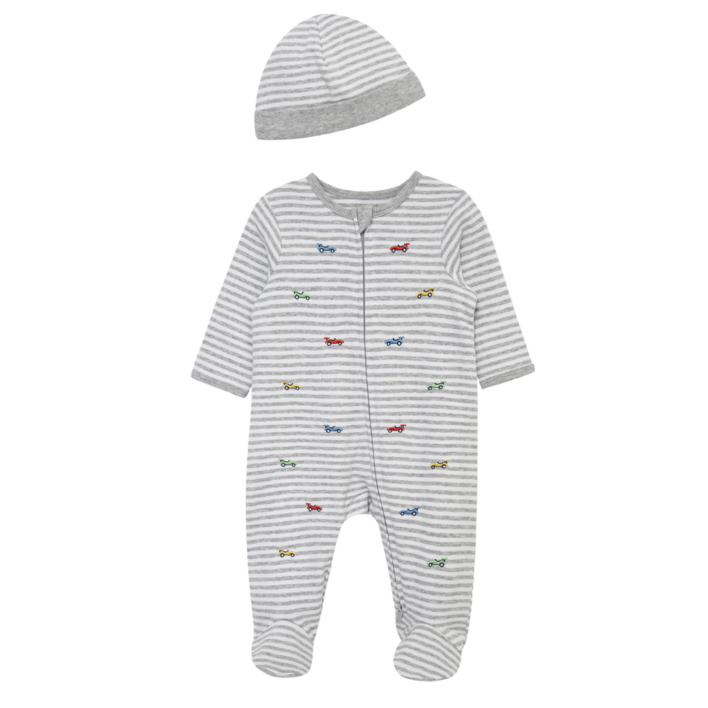 Little Me race cars footie-hat