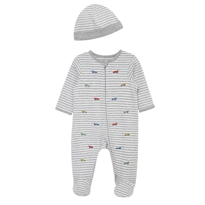 Little Me race cars footie-hat