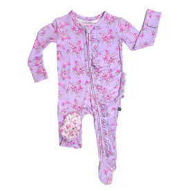 LEV BABY SYLVIE RUFFLED ZIPPERED FOOTIE
