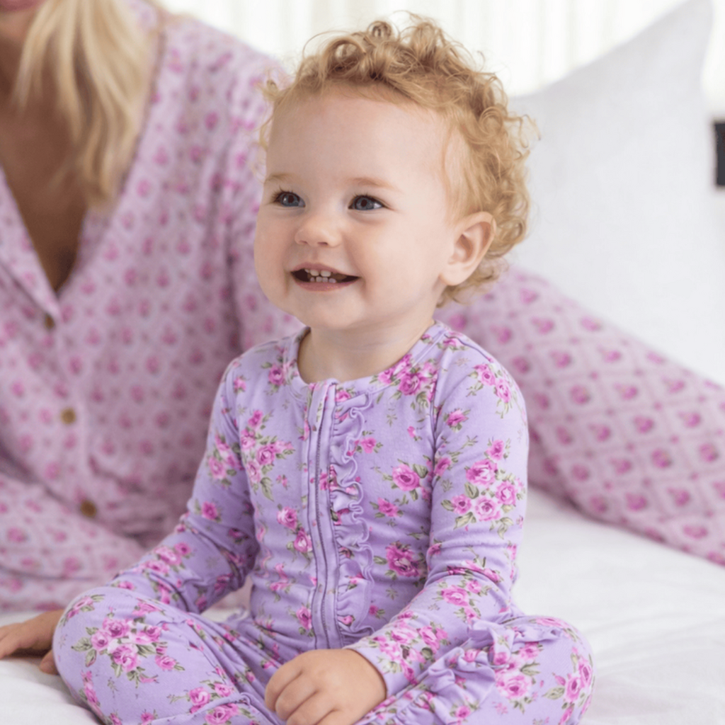 LEV BABY SYLVIE RUFFLED ZIPPERED FOOTIE