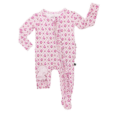 LEV BABY CAROLINE RUFFLED ZIPPERED FOOTIE