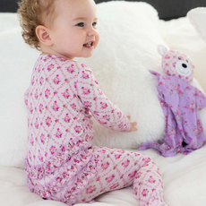 LEV BABY CAROLINE RUFFLED ZIPPERED FOOTIE