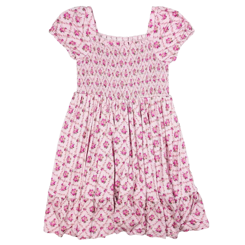 LEV BABY CAROLINE SMOCKED BUBBLE TWIRL DRESS