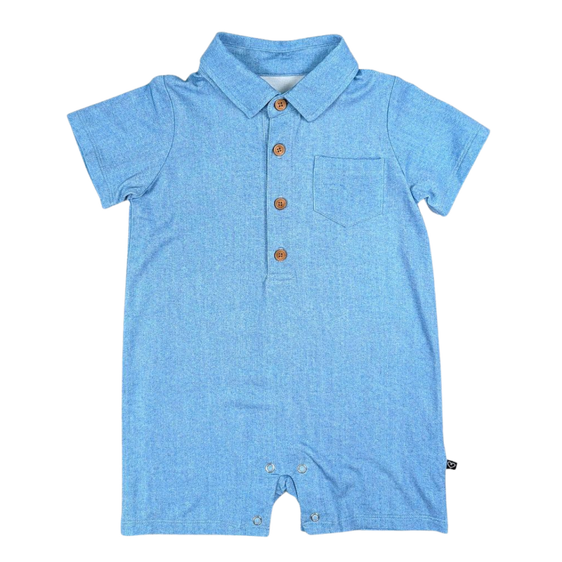 LEV BABY DENIM POLO ROMPER