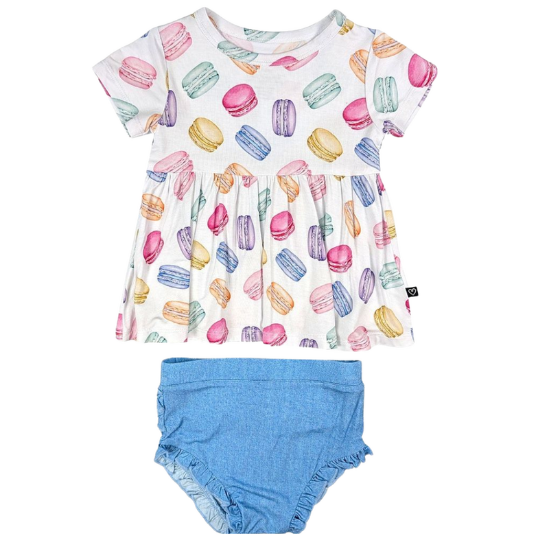 LEV BABY MADELEINE PEPLUM BUMMIE SET