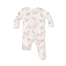 ANGEL DEAR Floral Owl Families - 2 Way Ruffle Zipper Footie