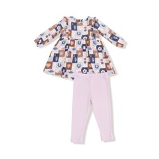 ANGEL DEAR Patchwork Cowgirl - Ruffle L/S Dress and Rib Legging