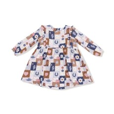 ANGEL DEAR Patchwork Cowgirl - Ruffle L/S Dress and Rib Legging