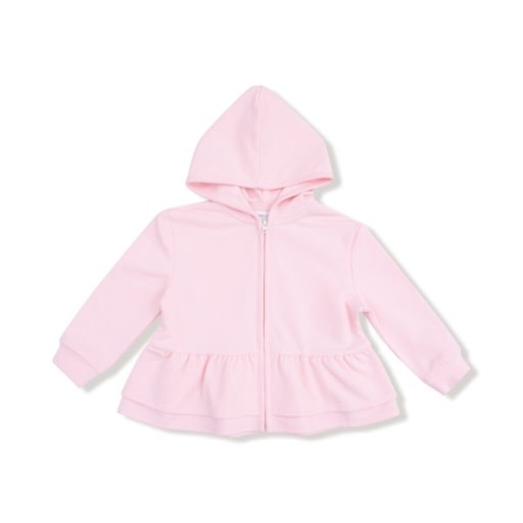 ANGEL DEAR French Terry Sport - Varsity - Pink - Zip Peplum Hoodie