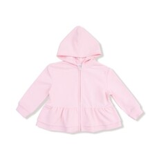 ANGEL DEAR French Terry Sport - Varsity - Pink - Zip Peplum Hoodie
