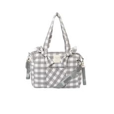 CHARCOAL GINGHAM DIAPER BAG
