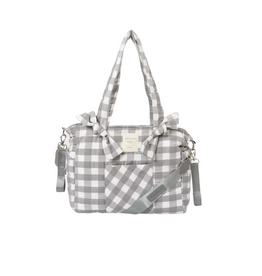CHARCOAL GINGHAM DIAPER BAG