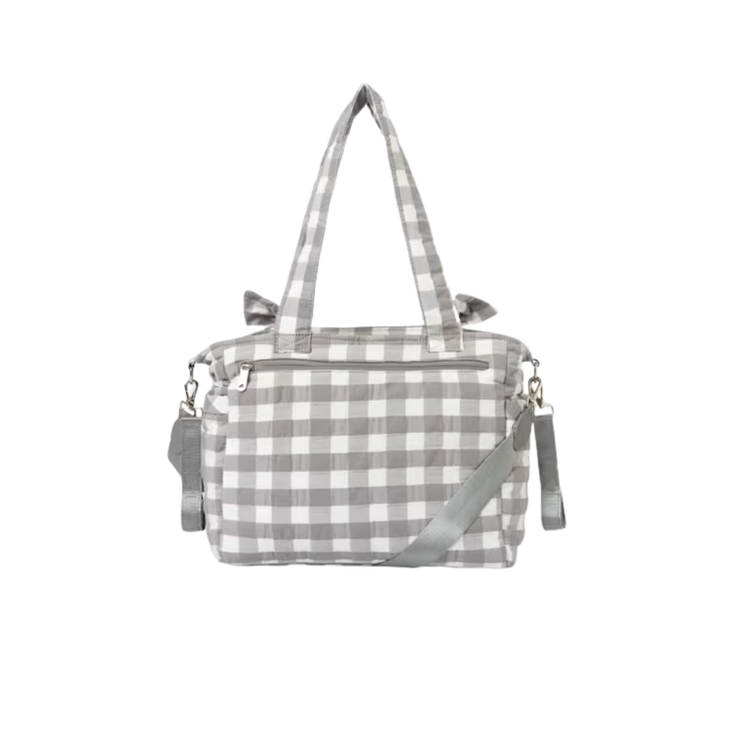 CHARCOAL GINGHAM DIAPER BAG