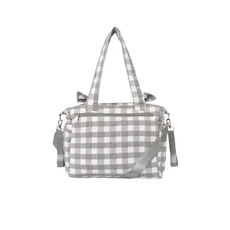 CHARCOAL GINGHAM DIAPER BAG