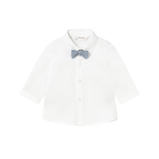 DRESSY LS SHIRT W/BLUE BOWTIE