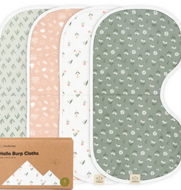KEABABIES 4PK HALLO BURP CLOTHS-FLEUR