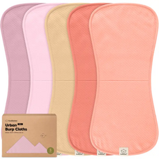 KEABABIES 5PK QUIN BABY BURP CLOTHS-MUTED PASTEL
