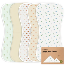 KEABABIES 5PK SOFTE MUSLIN BURP CLOTHS-ROARSOME