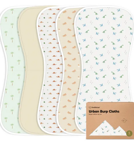 KEABABIES 5PK SOFTE MUSLIN BURP CLOTHS-ROARSOME