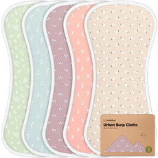 KEABABIES 5PK URBAN BURP CLOTHS-BLOOMS