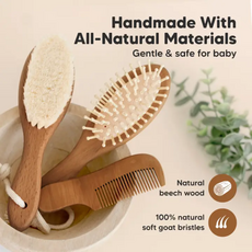 KEABABIES BABY HAIR BRUSH AND COMB SET-WALNUT
