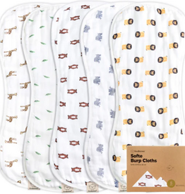 KEABABIES 5PK SOFTE MUSLIN BURP CLOTHS-THE WILD