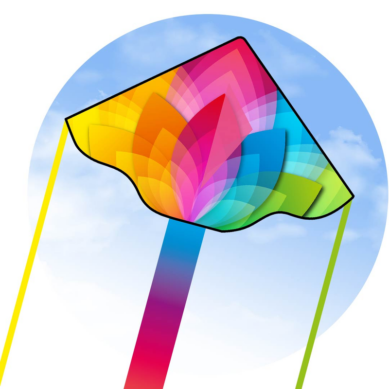 HQ KITES & DESIGNS USA ECO: SIMPLE FLYER RAINBOW FLOWER 47"