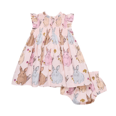 PINK CHICKEN Baby Girls Stevie Dress Set - Vintage Bunnies